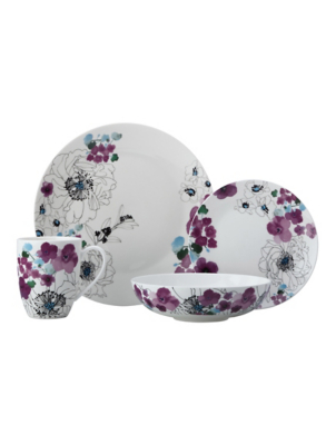 Maxwell & Williams II0104 16 Piece Porcelain Dinner Set with Decorated