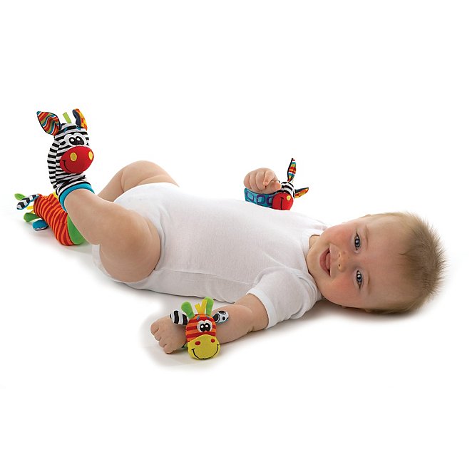 6-12 Months Babies BABY K Foot Finder Socks & Wrist Rattles Hand and Foot Rattles Suitable for 0-3 Monkey Elephant Dog Pig Set 3-6 - Newborn Toys for Baby Boy or Girl 