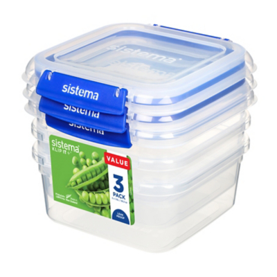 George Sistema 1.15L Square Klip It Plus 3 Pack
