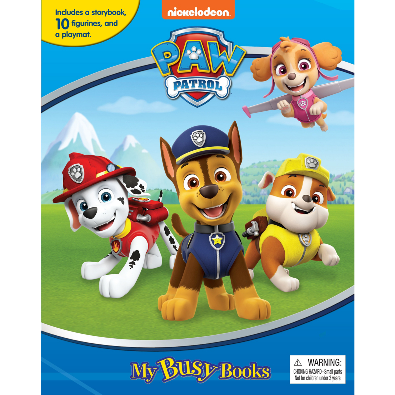 Paw Patrol Busy Book - Story, 10 Figures, Playmat