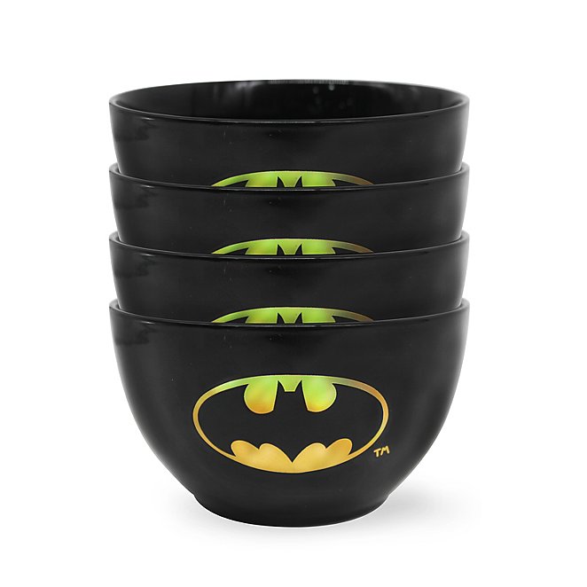 Black DC Comics Batman Logo Graphic Bowl - Set of 4 | George at ASDA