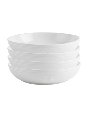 White Heart Embossed Pasta Bowl Set of 4 at ASDA