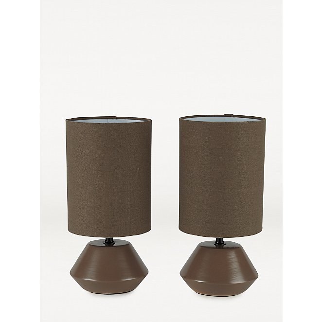 Brown Small Ceramic Table Lamp Set Of, Brown Table Lamp Set