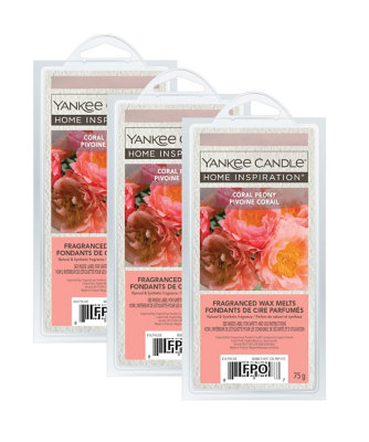 Yankee Candle Home Inspiration Coral Peony Wax Melt Set of 3