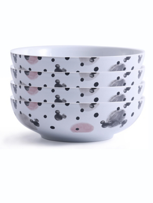 Pink & White Mickey Mouse Pasta Bowl Set of 4 at ASDA