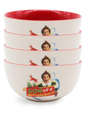 Red & White Elf Christmas Bowl Set of 4 at ASDA