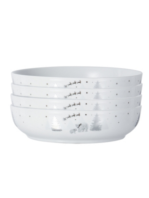 SilverTone Winter Wonderland Pasta Bowl Set of 4 at ASDA