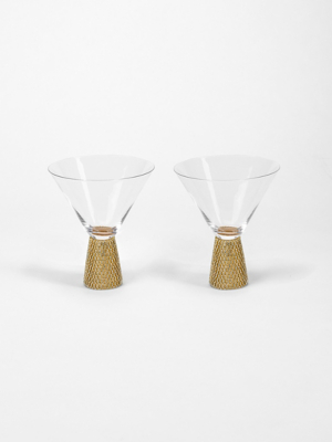 Gold Sparkle Cocktail Glass - Set of 4 | George at ASDA
