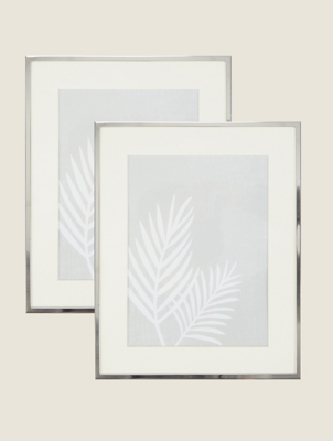 SilverTone Slim Photo Frame 8x6 Inch Set of 2 at ASDA