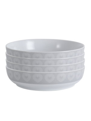 White Heart Pasta Bowl Set of 4 at ASDA
