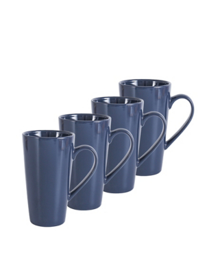 Blue Latte Mug Set of 4 at ASDA