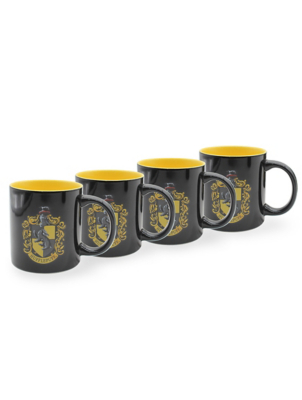 Black Harry Potter Hufflepuff Mug Set of 4 at ASDA
