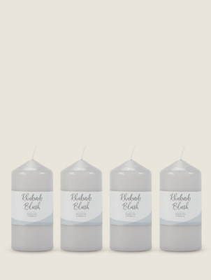 Rhubarb Blush Pillar Candle Set of 4 at ASDA