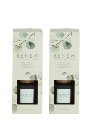 Green Forage Ylang Ylang & White Rose Reed Diffuser Set of 2 at ASDA