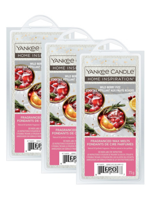 Yankee Candle Home Inspiration Wild Berry Fizz Wax Melts Set of 3