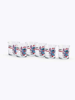 Disney Stitch Xmas Mixer Glasses Set of 6 at ASDA