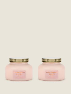 Pink Strawberry Blush Lidded Jar Candle Set of 2 at ASDA