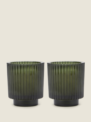 Green Tranquil Small Jar Scented Candle Set of 2 at ASDA