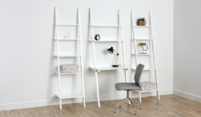 Tamsin Shelving Unit and Desk White Desks & Office Storage