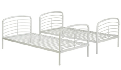 Metal Detachable Bunk Bed White Kids Beds at ASDA
