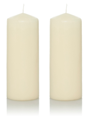 George Home Large Unscented Pillar Candles 2 Pack Candles