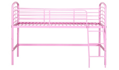 Metal Mid Sleeper Bed Pink Kids Beds at ASDA