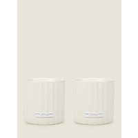White Sweet Vanilla & Mint Ceramic Scented Candle - Set of 2 | George at ASDA