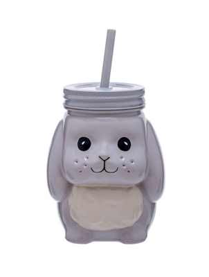 Grey Bunny Mason Jar Set of 4 at ASDA
