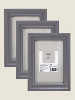 Dark Grey Photo Frame 6 x 4 Inch Set of 3 at ASDA