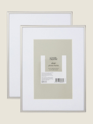 SilverTone Box Frame 6 x 4 Inch Set of 2 at ASDA