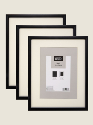 Black Photo Frame 8 x 6 Inch Set of 3 at ASDA