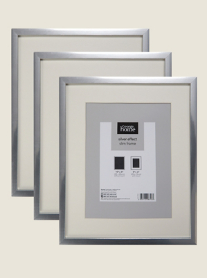 SilverTone Photo Frame 8 x 6 Inch Set of 3 at ASDA