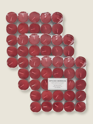 Red Spiced Berries Scented Tealights Set of 150 at ASDA