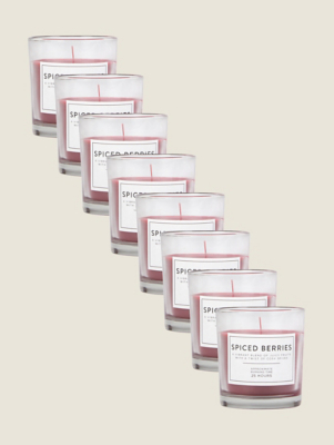 Red Spiced Berries Scented Candle Set of 8 at ASDA