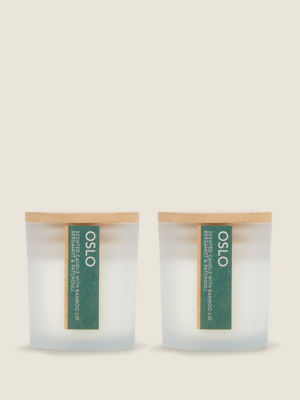 Oslo White Scented Candle Set of 2 at ASDA
