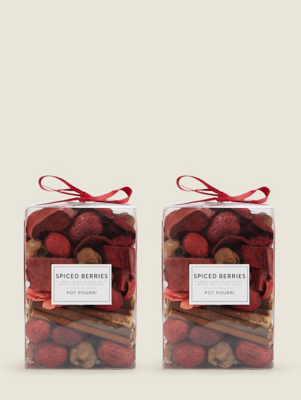 Red Spiced Berries Scented Pot Pourri Set of 2 at ASDA