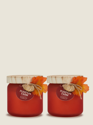 Orange Pumpkin Farm Scented Candle Set of 2 at ASDA