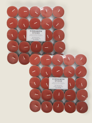 Brown Cinnamon Tealights Cinnamon Sticks Set of 2 at ASDA
