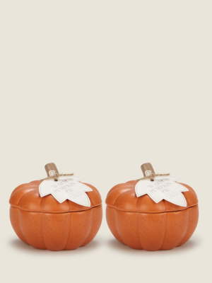 Orange Warm Pumpkin Pie Scented Candle Set of 2 at ASDA