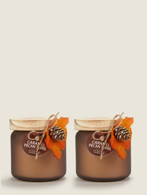 Caramel Pecan Swirl Scented Candle Set of 2 at ASDA