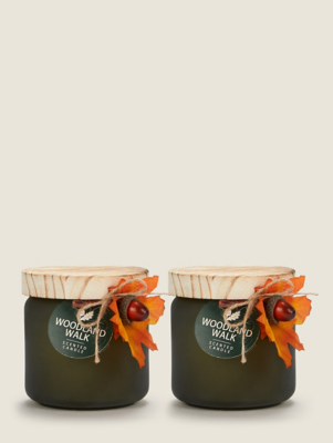 Green Woodland Walk Scented Candle Set of 2 at ASDA