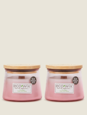Eco Wix Pink Ombre Small Candle Set of 2 at ASDA