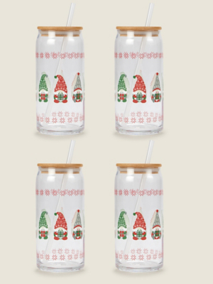 Christmas Can Glass Set of 4 at ASDA