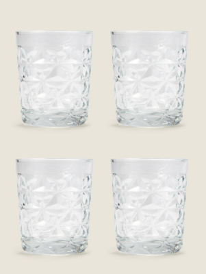 Estrella Textured Glass Tumbler Set of 4 at ASDA
