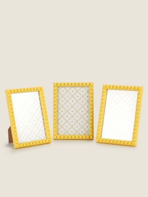 Yellow Injection Beaded Frame 6 x 4 Inch Set of 3 at ASDA