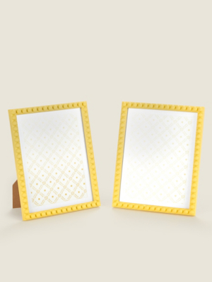 Yellow Injection Beaded Frame 7 x 5 Inch Set of 2 at ASDA
