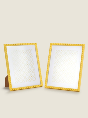 Yellow Injection Beaded Frame 8 x 6 Inch Set of 2 at ASDA
