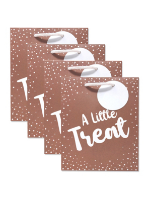 A Little Treat Rose Gold Small Gift Bag Set of 4 at ASDA