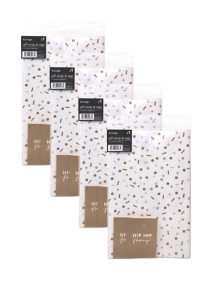 Speckle Flat Gift Wrap & Gift Tags Set of 4 at ASDA