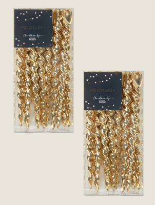 Christmas Champagne Icicle Bauble Set of 24 at ASDA